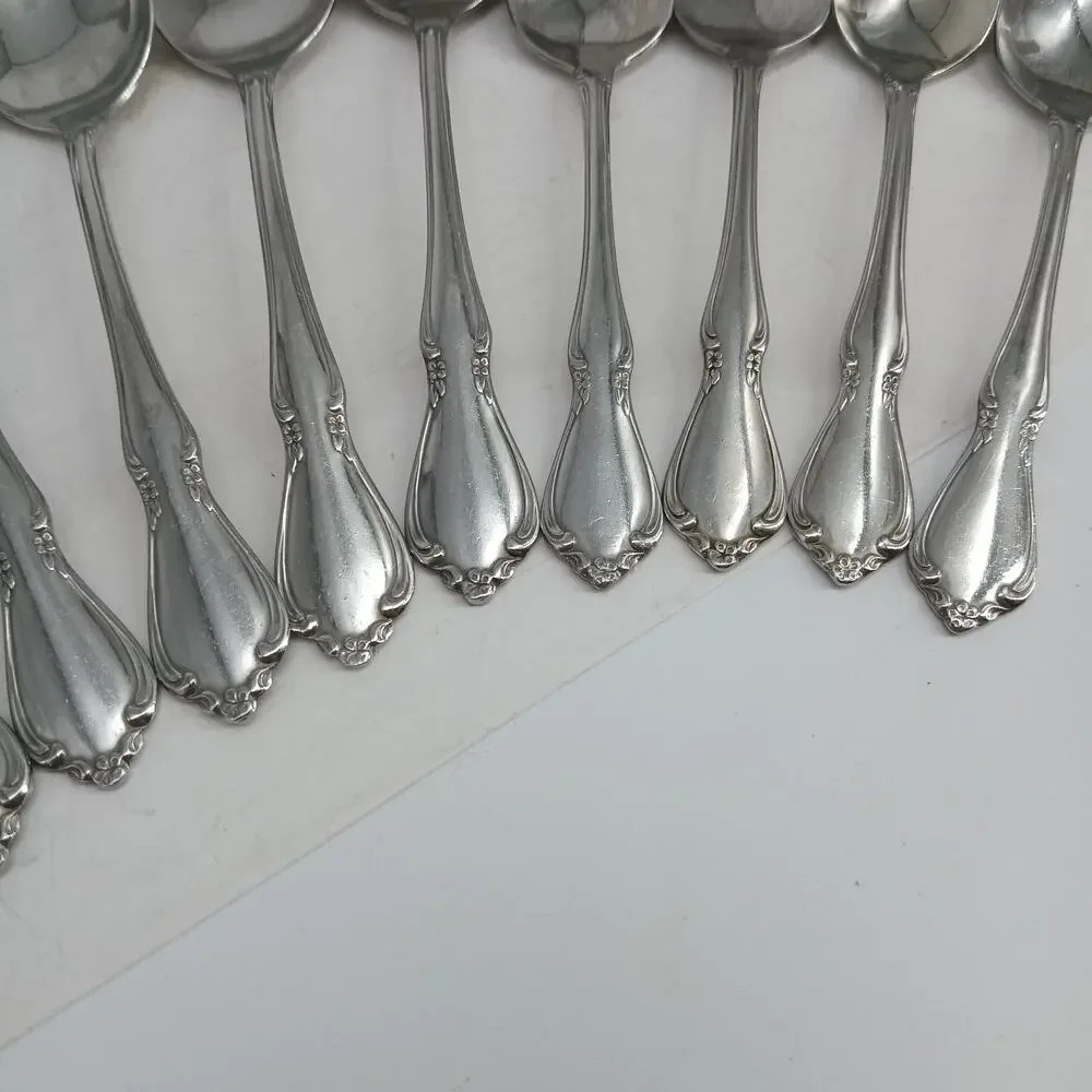 12X Spoons CHATEAU by ONEIDACRAFT DELUXE Stainless 4 Teaspoons 8 Table